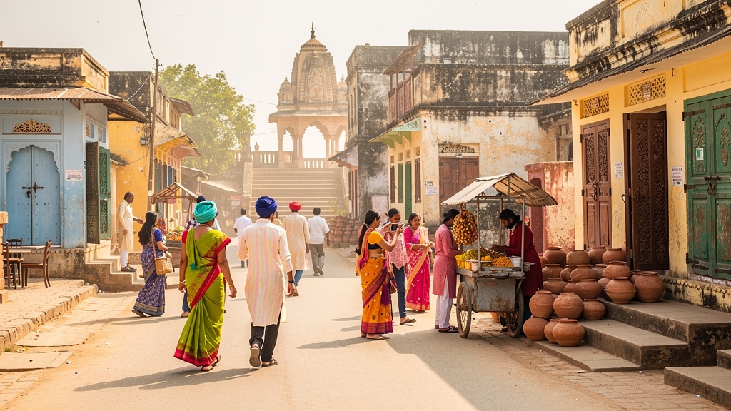 Visitors exploring the Dholera region in Gujarat in bright daylight